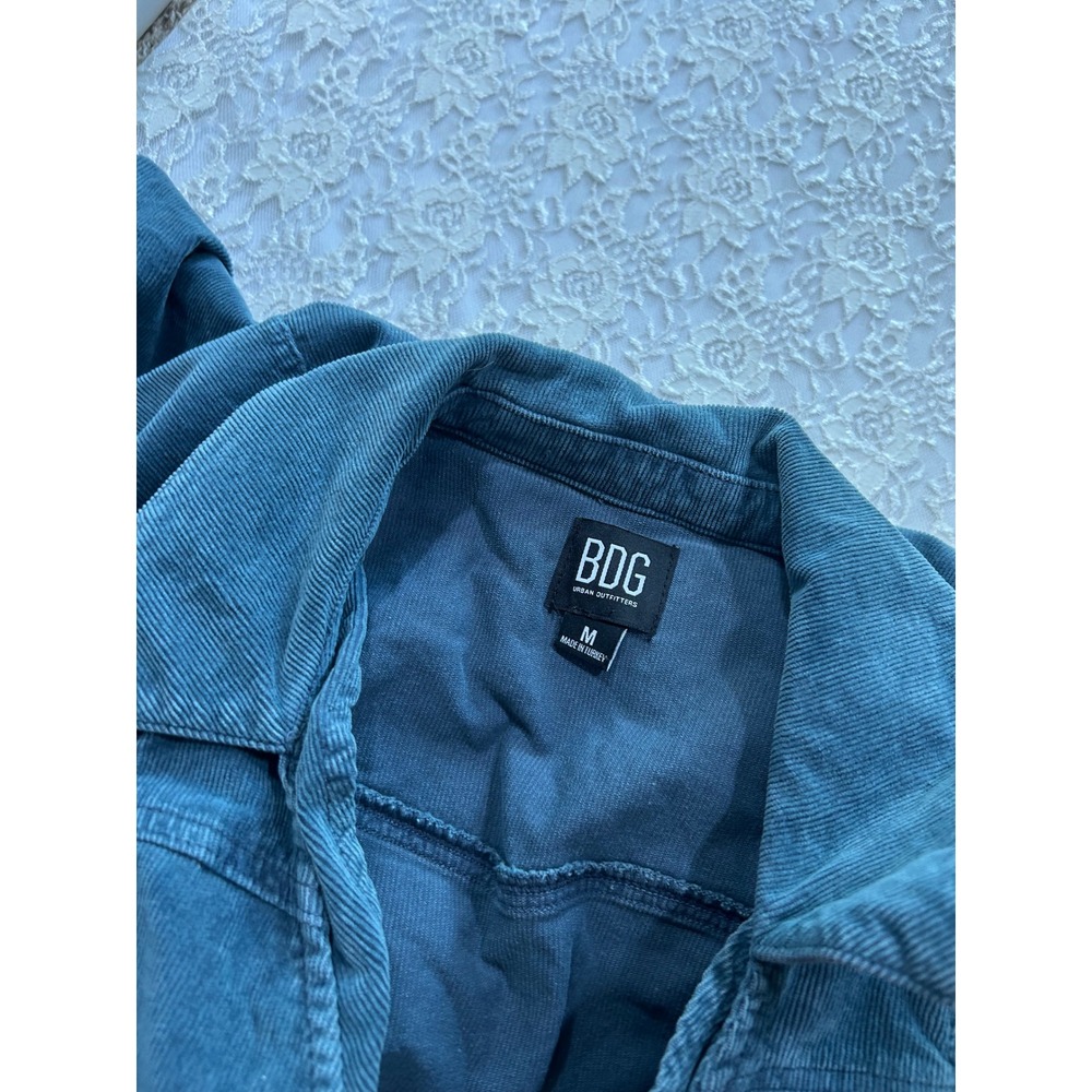BDG Urban Outfitters Manda Corduroy Mini Dress Blue M Boho Western Retro 80s Y2K - Picture 6 of 9